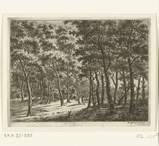 Walking couple in the forest