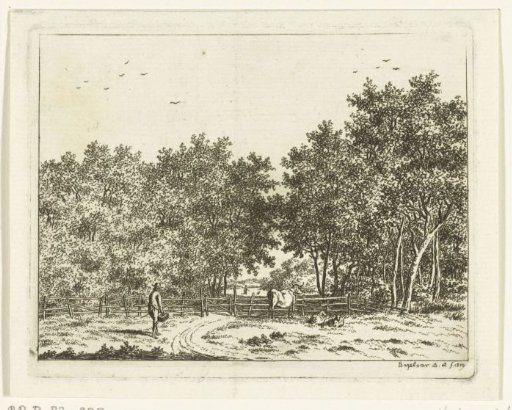 Meadow with a cow and two sheep