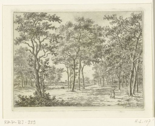 Landscape with a woman and a boy gathering sticks