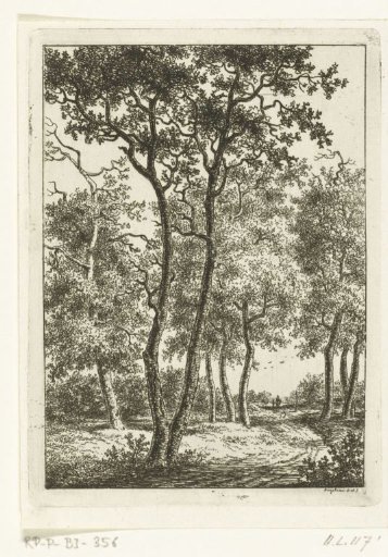 Landscape with rider and walker