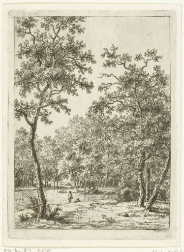Landscape with two men on the bank of a river