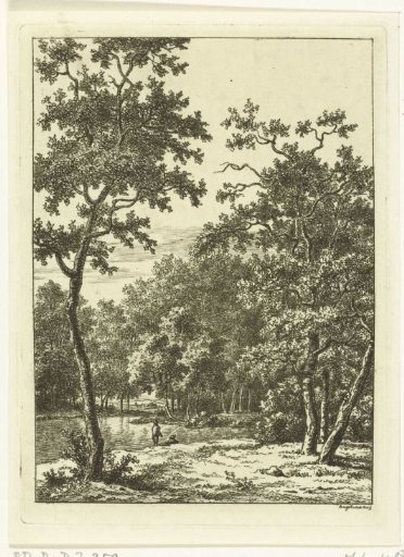 Landscape with two men on the bank of a river