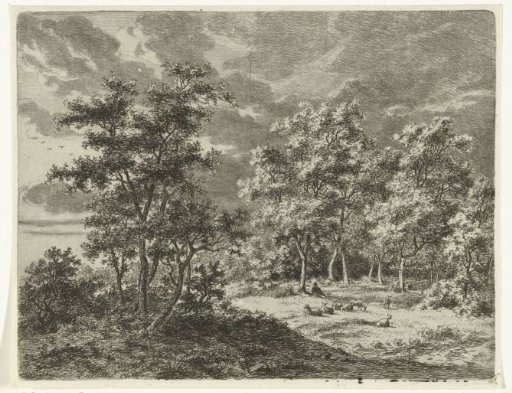 Landscape with a shepherd and seven sheep