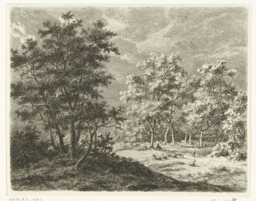 Landscape with a shepherd and seven sheep