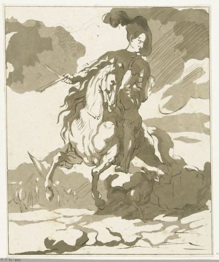 Horseman with dog
