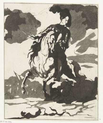 Horseman with dog