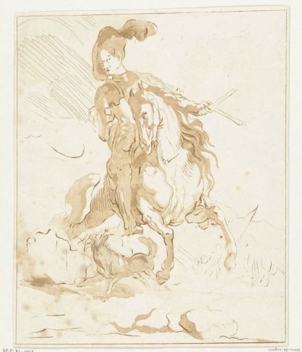 Horseman with dog