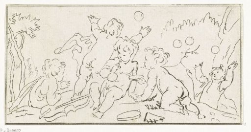 Putti blowing bubbles