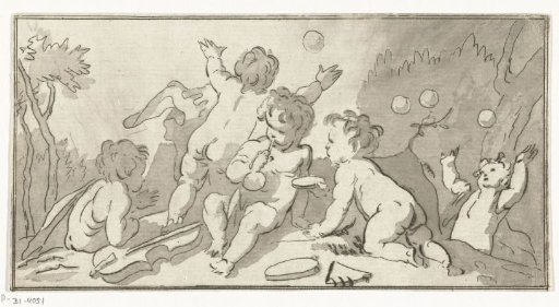 Putti blowing bubbles