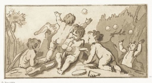 Putti blowing bubbles