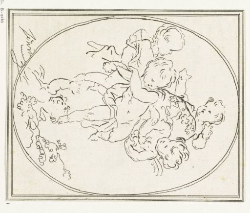 Five Putti with Flower Branches
