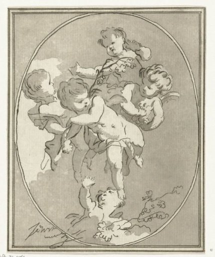 Five Putti with Flower Branches