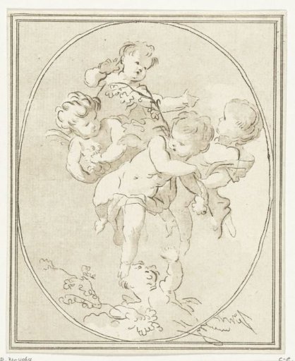 Five Putti with Flower Branches