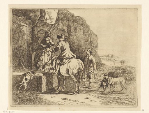 Riders at a watering place