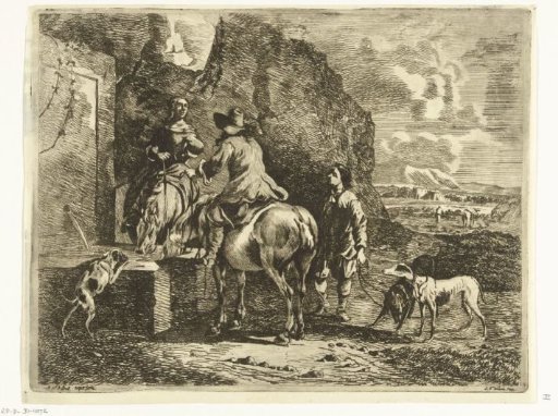 Horsemen at a watering place