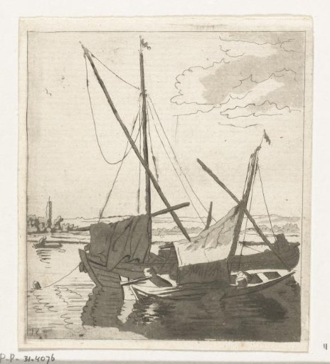 Two sailing boats in a river