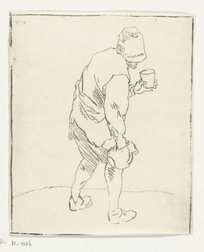 Man with jug and glass