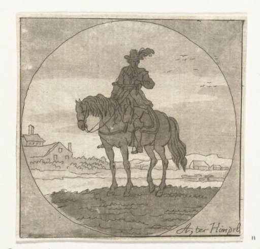 Rider on a standing horse in a medallion