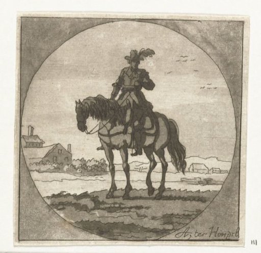 Rider on a standing horse in a medallion