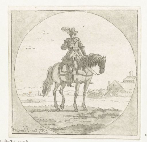 Rider on a standing horse in a medallion