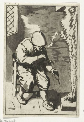 Man Lighting His Pipe