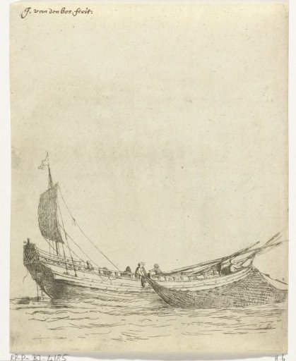 Fishing boat with hanging net