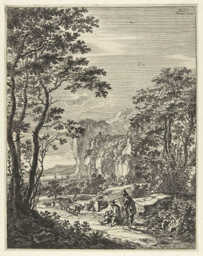Landscape with an ox-wagon, view between Ancona and Senigallia