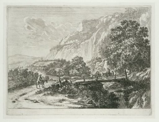 Landscape with a wooden bridge near Sulmona near Tivoli