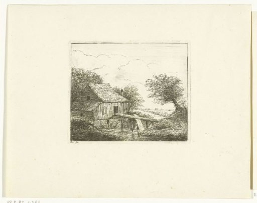 Watermill with a bridge over the river