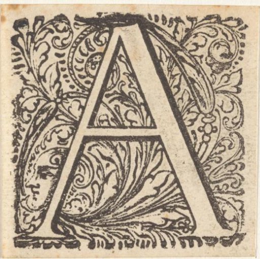 Letter A in a frame with a face