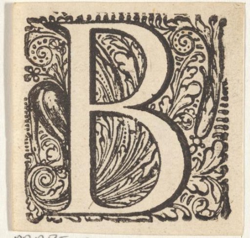 Letter B in a frame with a bird
