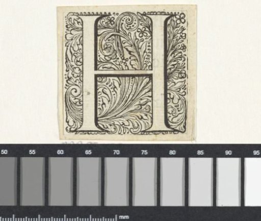 Letter H in an ornamental frame