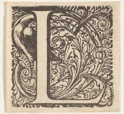Letter L in a frame with a bird