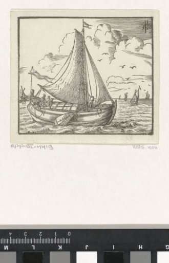 Sailing ship near a coast