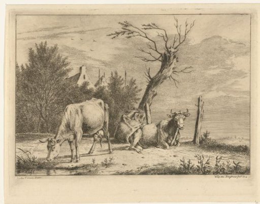 Three Cows by a Willow