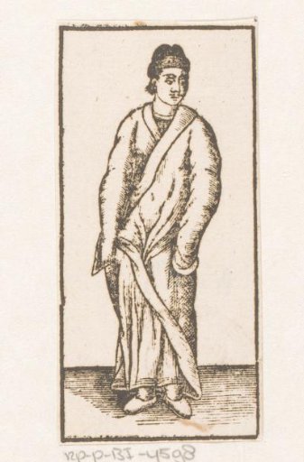 Standing man with a cap and a moustache