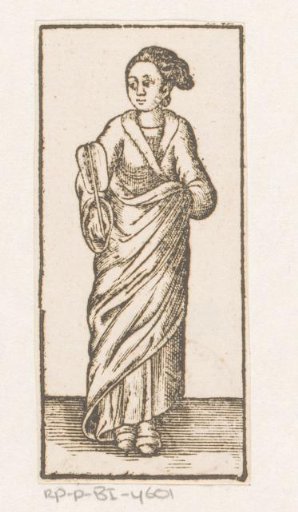 Standing woman with an instrument in her hand