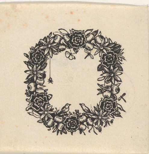 Frame of flowers, insects and birds