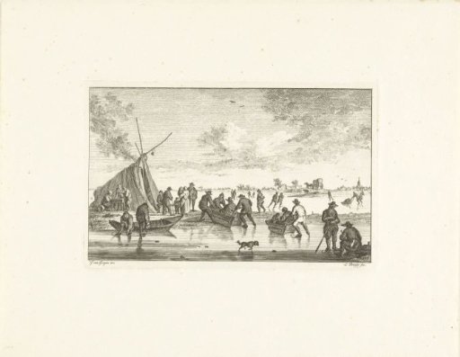 Skaters and Sledges on the Ice