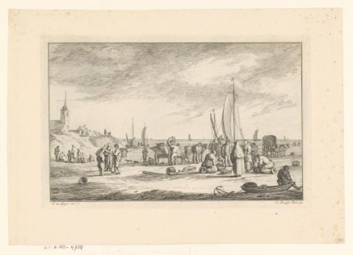 Fishermen and Fishing Boats on the Beach at Scheveningen