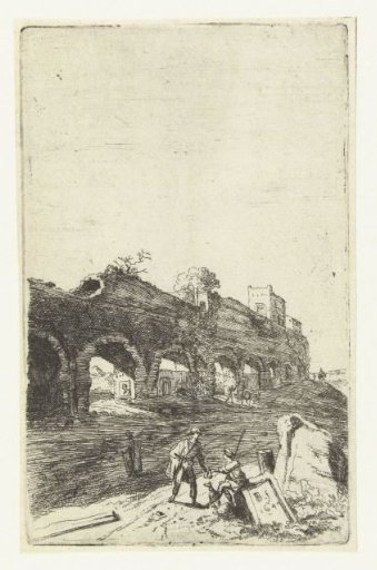 Ruins of the aqueduct of Mezza Via near Rome