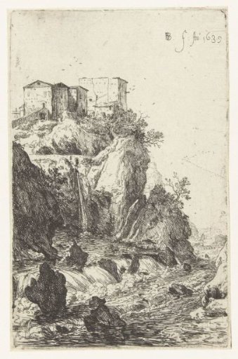 Waterfall near the bridge Ponte della Trave