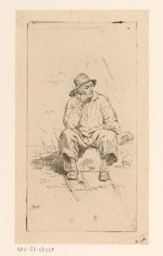 Seated old fisherman