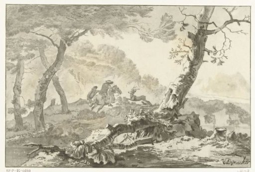 Landscape with a deer hunt