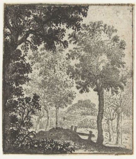 Landscape with a large tree in the foreground
