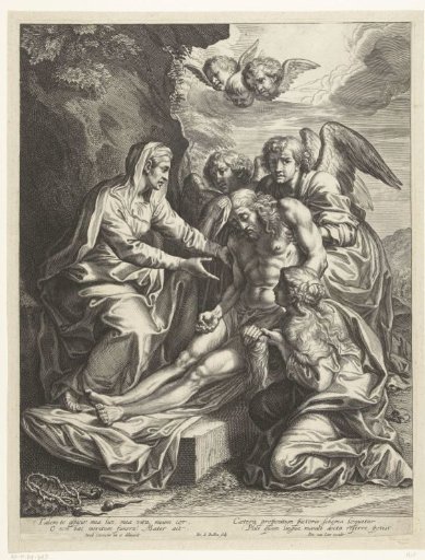 Mary Mourning over the Dead Body of Christ with Angels