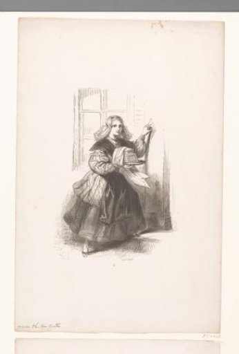 Girl with waffles at a door