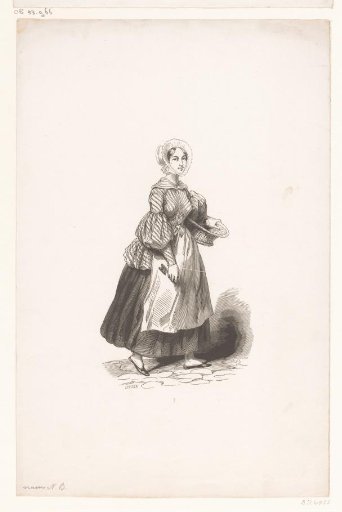 Woman with basket and key