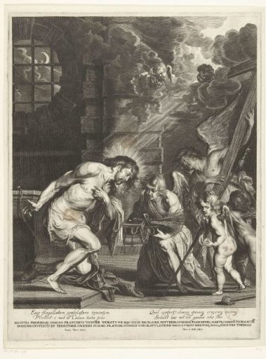 Christ Kneeling before the Instruments of the Passion Held by Four Angels