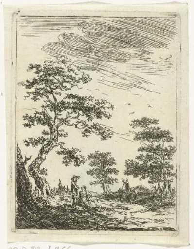 Couple under a tree in a landscape